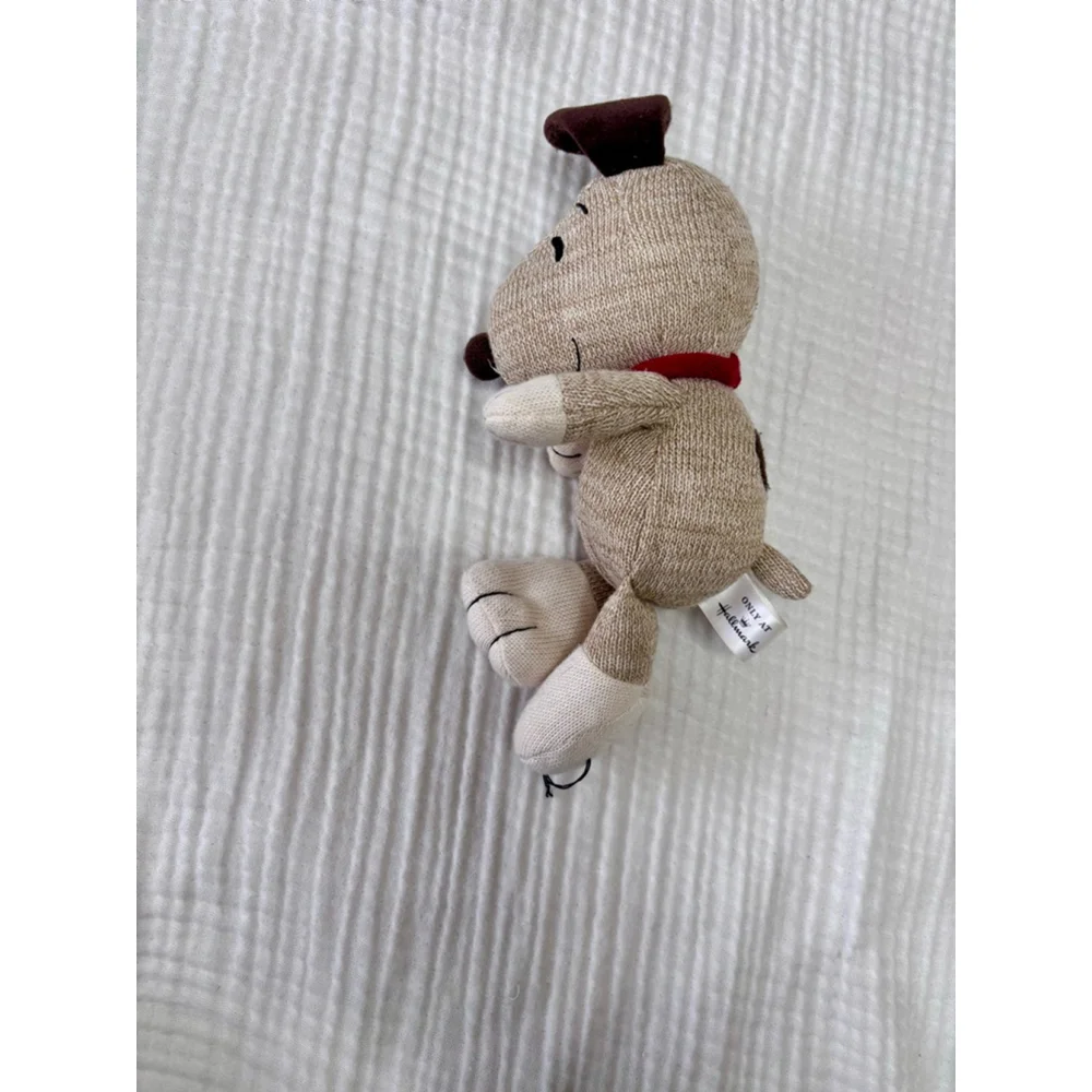 Baby Hallmark Stuffed Animal Snoopy Dog One Size Beige Brown Knit